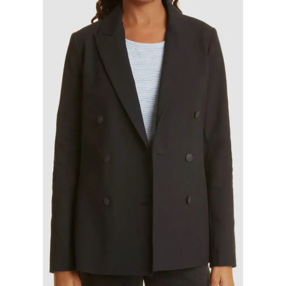 Rag & Bone Black Twill Blazer Double Breasted Buttons - Picture 2 of 9